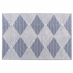 Wool Area Rug 140 x 200 cm Light Beige and Blue DATCA