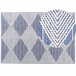 Wool Area Rug 160 x 230 cm Light Beige and Blue DATCA