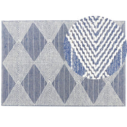 Wool Area Rug 160 x 230 cm Light Beige and Blue DATCA
