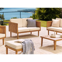 Garden Sofa 2 Seater BARATTI Acacia Wood Brown - Additional view 5