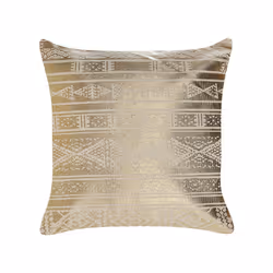Set of 2 Cotton Cushions Geometric Pattern 50 x 50 cm Gold OUJDA