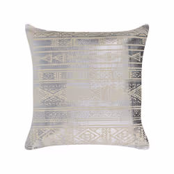 Set of 2 Cotton Cushions Geometric Pattern 50 x 50 cm Silver OUJDA