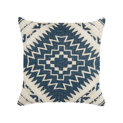 Cotton Cushion Geometric Pattern 50 x 50 cm Blue and Beige SAFI