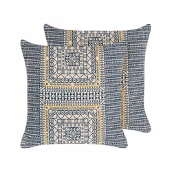 Set of 2 Cotton Cushions Geometric Pattern 50 x 50 cm Multicolour SIDI