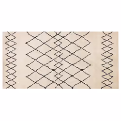 Area Rug 80 x 150 Beige and Black HAVSA