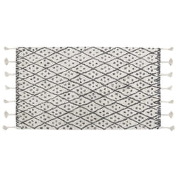 Cotton Area Rug 80 x 150 cm Black and White AGADIR