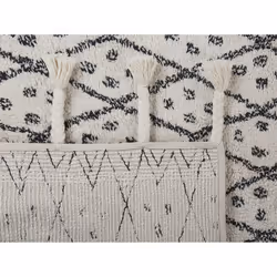 Cotton Area Rug 80 x 150 cm Black and White AGADIR