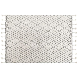 Cotton Area Rug 160 x 230 cm Black and White AGADIR