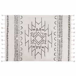 Cotton Area Rug 140 x 200 cm Black and White KHOURIBGA