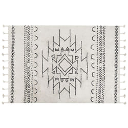 Cotton Area Rug 140 x 200 cm Black and White KHOURIBGA