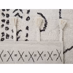 Cotton Area Rug 140 x 200 cm Black and White KHOURIBGA