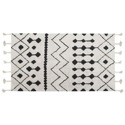 Cotton Area Rug 80 x 150 cm Black and White KHEMISSET