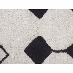 Cotton Area Rug 80 x 150 cm Black and White KHEMISSET