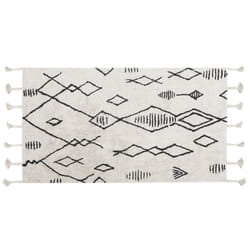 Cotton Area Rug 80 x 150 cm Black and White KEBIR