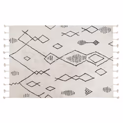 Cotton Area Rug 140 x 200 cm Black and White KEBIR