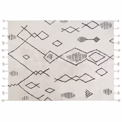 Cotton Area Rug 160 x 230 cm Black and White KEBIR