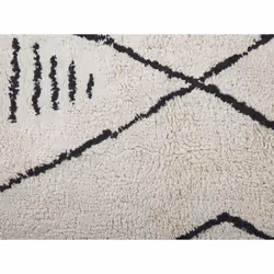 Cotton Area Rug 160 x 230 cm Black and White KEBIR