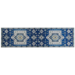 Runner Rug 80 x 300 cm Blue and Beige PARVAKADLI