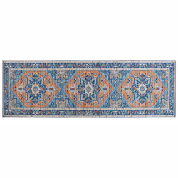 Runner Rug 80 x 240 cm Blue and Orange RITAPURAM