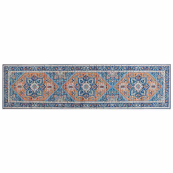 Runner Rug 80 x 300 cm Blue and Orange RITAPURAM