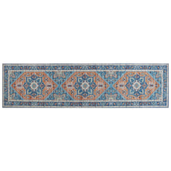 Runner Rug 80 x 300 cm Blue and Orange RITAPURAM