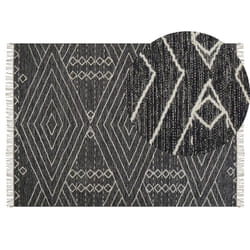 Cotton Area Rug 140 x 200 cm Black and White KHENIFRA
