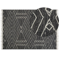 Cotton Area Rug 160 x 230 cm Black and White KHENIFRA