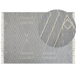 Cotton Area Rug 160 x 230 cm Grey and White KHENIFRA