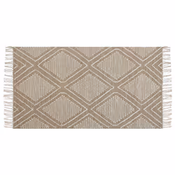 Cotton Area Rug 80 x 150 cm Beige and White KACEM