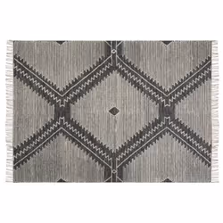Cotton Area Rug 140 x 200 cm Black and White ARBAA