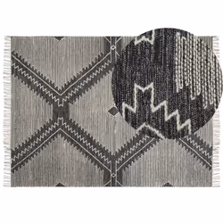 Cotton Area Rug 160 x 230 cm Black and White ARBAA