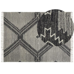 Cotton Area Rug 160 x 230 cm Black and White ARBAA