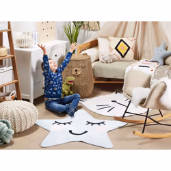 Kids Rug Cat Print 100 cm White KITTY