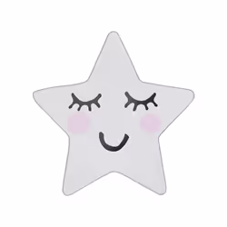 Kids Rug Star Print 120 x 120 cm White SIRIUS