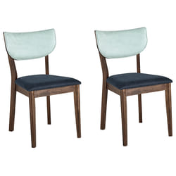 Set of 2 Dining Chairs MOKA Wood Dark Blue
