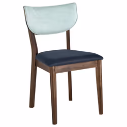 Set of 2 Dining Chairs MOKA Wood Dark Blue