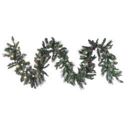 Pre-Lit Frosted Christmas Garland 270 cm Green WAPTA