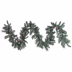 Pre-Lit Frosted Christmas Garland 270 cm Green WAPTA