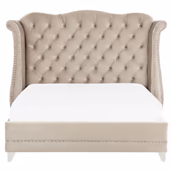 Bed Velvet AYETTE 140 x 200 cm (EU Double) Beige
