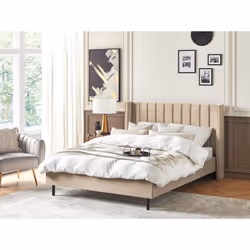 Bed Velvet VILLETTE 140 x 200 cm (EU Double) Beige - Additional view 4