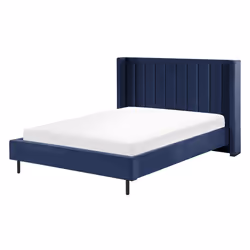 Bed Velvet VILLETTE 140 x 200 cm (EU Double) Navy Blue