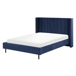 Bed Velvet VILLETTE 140 x 200 cm (EU Double) Navy Blue