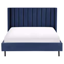 Bed Velvet VILLETTE 140 x 200 cm (EU Double) Navy Blue