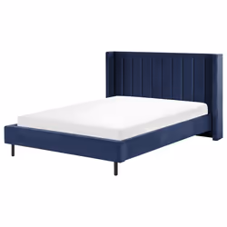Bed Velvet VILLETTE 160 x 200 cm (EU King Size) Navy Blue