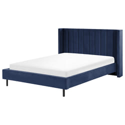 Bed Velvet VILLETTE 160 x 200 cm (EU King Size) Navy Blue