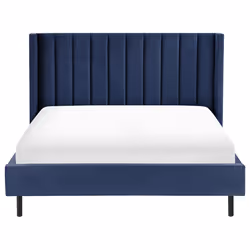 Bed Velvet VILLETTE 160 x 200 cm (EU King Size) Navy Blue