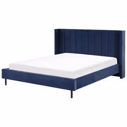 Bed Velvet VILLETTE 180 x 200 cm (EU Super King) Navy Blue