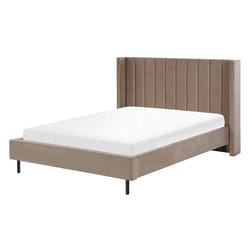 Bed Velvet VILLETTE 140 x 200 cm (EU Double) Taupe