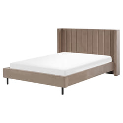 Bed Velvet VILLETTE 160 x 200 cm (EU King Size) Taupe