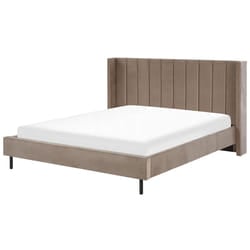 Bed Velvet VILLETTE 180 x 200 cm (EU Super King) Taupe